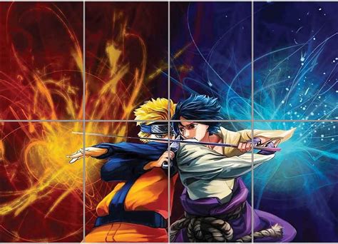 Doppelganger33ltd Naruto Vs Sasuke Giant Poster Art Print