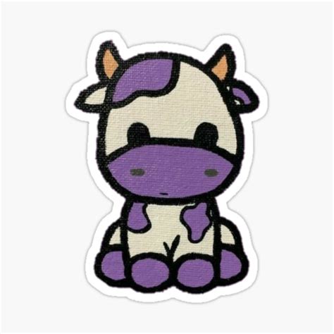 Purple Cow Sticker Sticker For Sale By Chika19 Redbubble