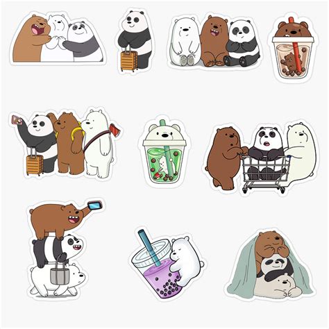 We Bare The Bears Vinyl Stickers Collection 2