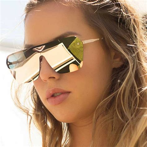 The full power of a pair of sunglasses is literally available in its label which most of us fail to see or even care of. Bar Large Flat Top Designer Oversized Shield Women ...