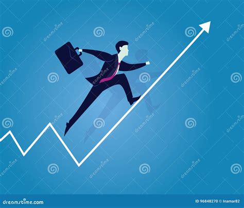 Businessman Running On Success Arrow Stock Vector Illustration Of