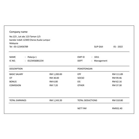 Google Sheet Template Slip Gaji Payslip Auto Calculation Save As