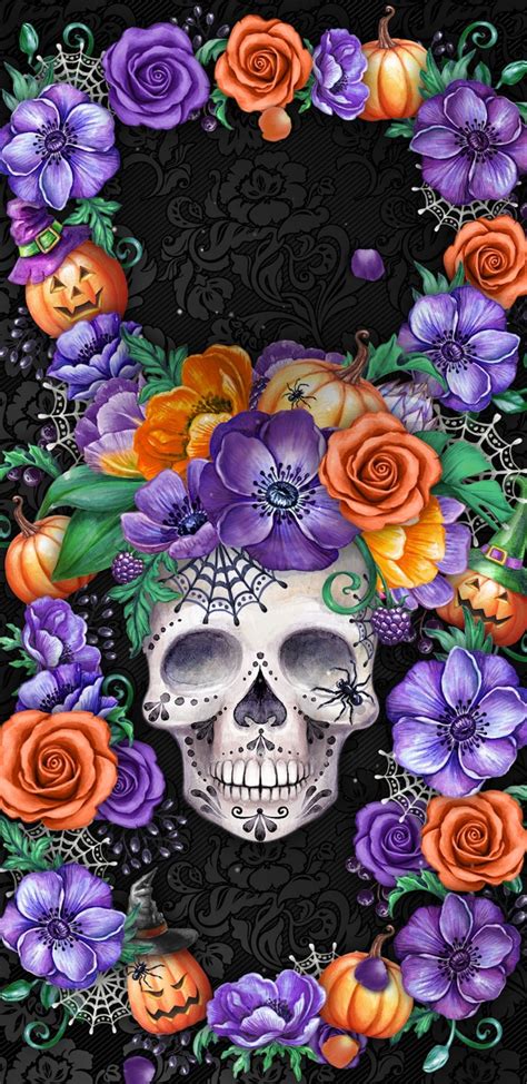 Halloween Sugar Skulls Wallpaper Sugar Skull Wallpaper For Iphone 62