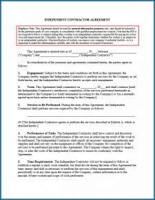 printable independent contractor agreement template templateral