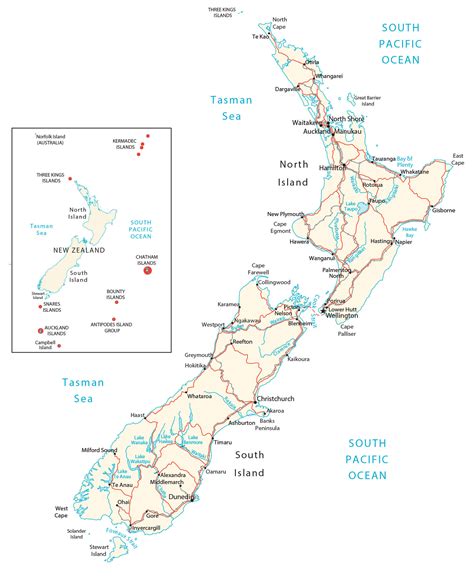 Detailed New Zealand Map Almire Marcelia