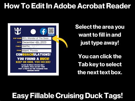Cruising Duck Tags Royal Caribbean Cruise Duck Tags Template - Etsy