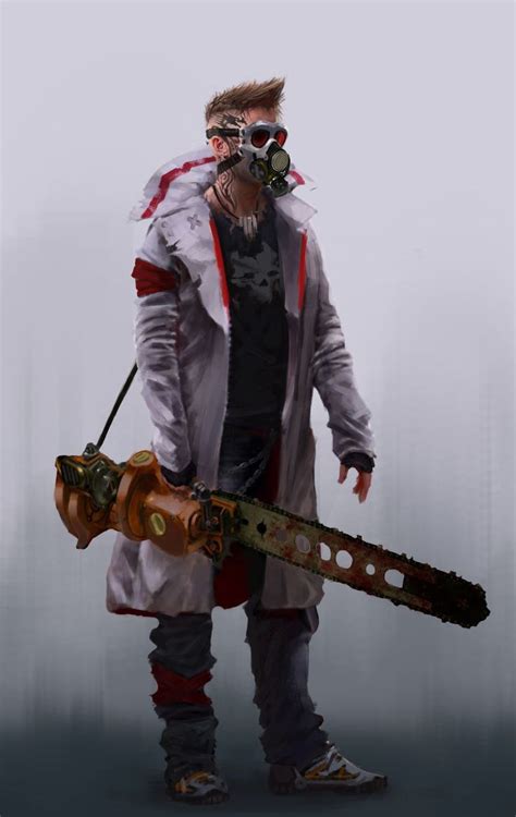 Scifi Fantasy Horror Chainsaw Dude By Max Gavr Post Apocalyptic