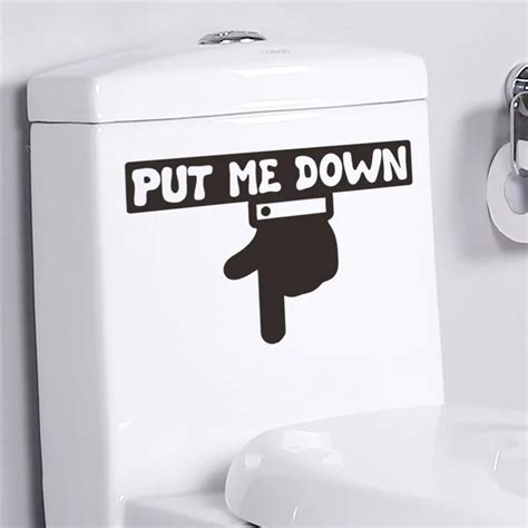 Put Me Down Bathroom Toilet Seat Sign Quotes Wall Art Vinyl Switch