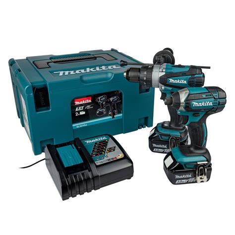 Makita DLX2145J 18v Cordless Twin Kit DHP458 Combi Drill DTD152