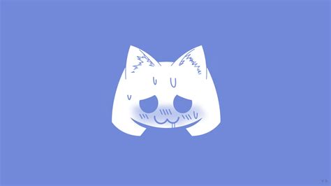 Logo Discord Digital Art Cat Ears Simple Background Blue White