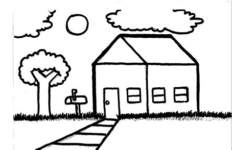 House Drawing Black And White Free Download On Clipartmag