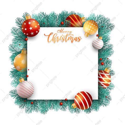 Merry Christmas Card Vector Png Images Merry Christmas Card With Balls