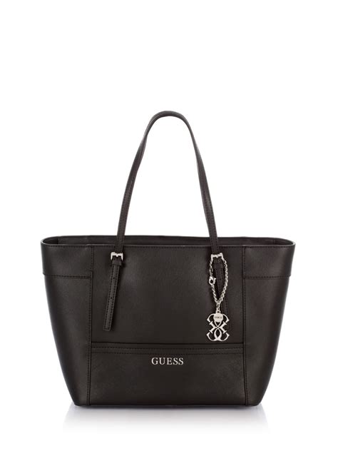 guess delaney small classic tote bag in black lyst