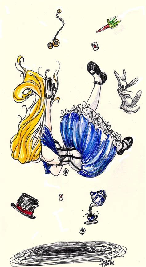 Falling By Kamikaze Bird Alice In Wonderland Drawings Alice In