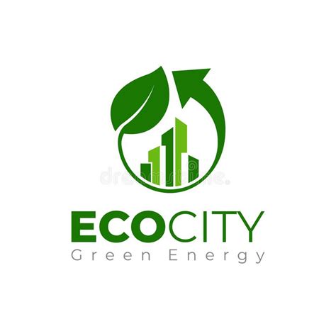 Eco City Logo Template Smart City Logotype Green City Logo Stock