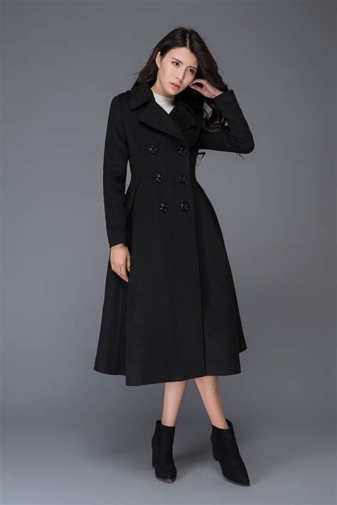 Long Black Coat Wool Coat Winter Coat Womens Coats Womens