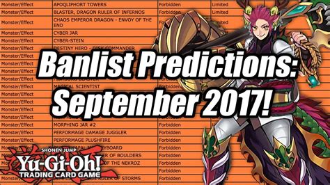 Maybe you would like to learn more about one of these? Yu-Gi-Oh! Banlist Predictions: September 2017! - YouTube