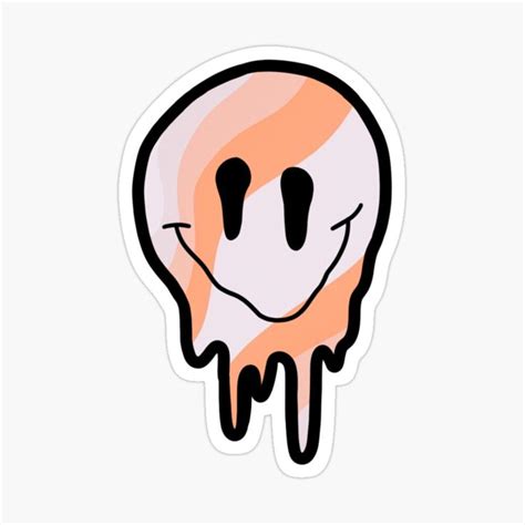 orange swirl drippy smiley face Sticker by zarapatel | Face stickers