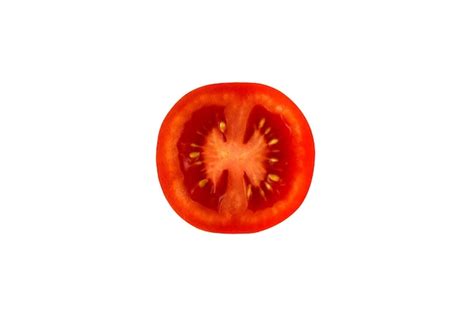 Premium Photo Red Tomato Slice Isolated On White Background Top View