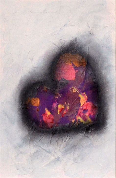 Expressive Purple Heart Art Watercolor And Acrylic Painting On Etsy