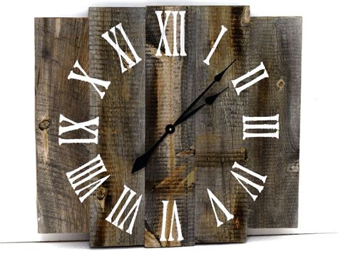 Large Rustic Wall Clock 28 X 28 Reclaimed Barn Etsy