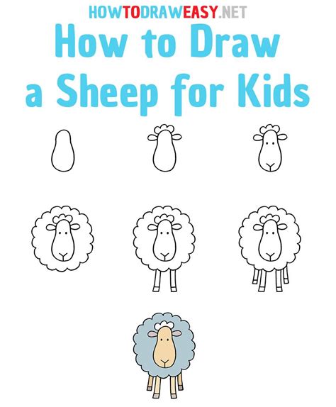 How To Draw A Sheep Step By Step Easy Drawings For Kids Art Drawings