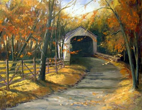 Loux Covered Bridge By Kit Dalton Bridge Painting Covered Bridges