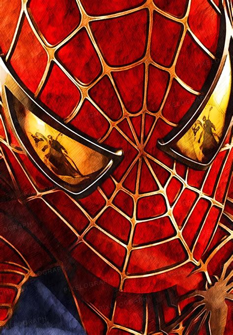 Spider Man Portrait Spider Man Digital Art Spider Man Etsy