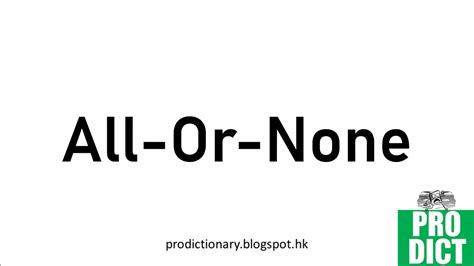 How To Pronounce All Or None｜pro Dictionary Youtube