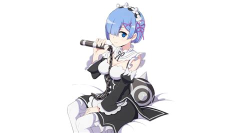 Wallpaper Id 104878 Rem Re Zero Anime Anime Girls White Skin Maid Maid Outfit Blue