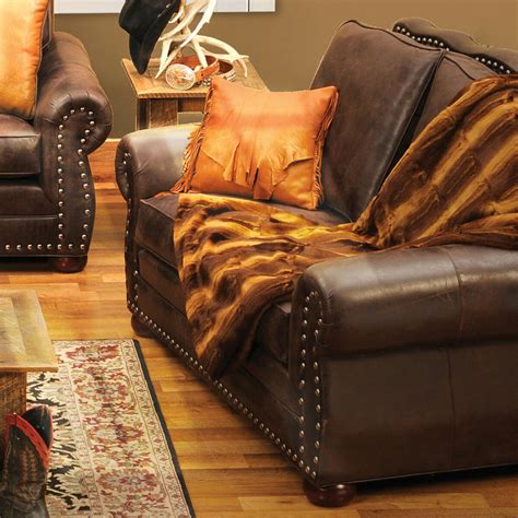 Jerome Davis Loveseat In Timber Leather Black Forest Decor