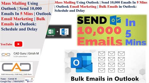 Mass Mailing Using Outlook Send 10000 Emails In 5 Mins Outlook