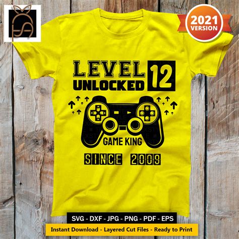 Level 12 Unlocked Svg 12e Verjaardag Gamer Boy 12 Jaar Oud Etsy