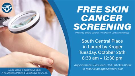 Free Skin Cancer Screening October 25 South Central Regional