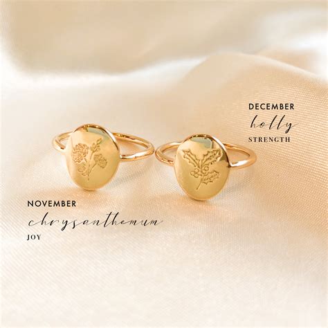 Birth Flower Ring Pre Order 18k Gold Filled Floral Ring Etsy