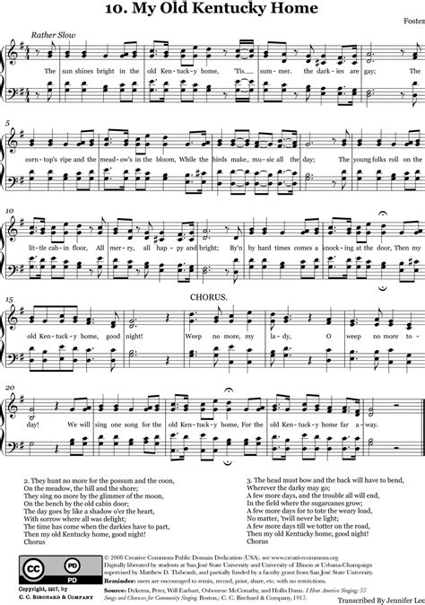My Old Kentucky Home Lyrics Which Is Traditionally Sung Before The Running Of The Derby By