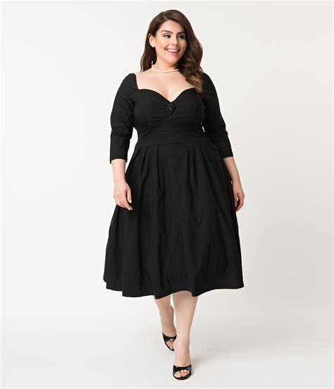 1950s plus size dresses swing dresses