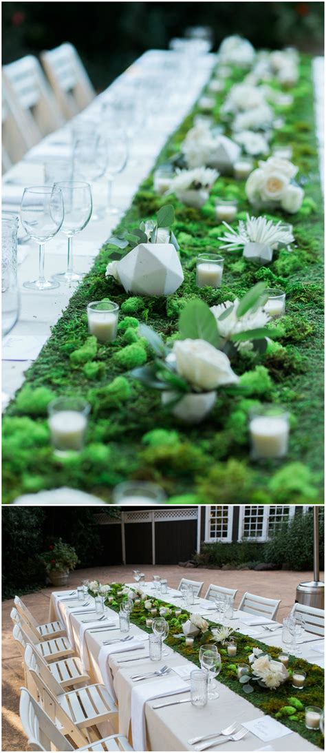 Natural Al Fresco Affair Moss Table Runner Nature Wedding Outdoor
