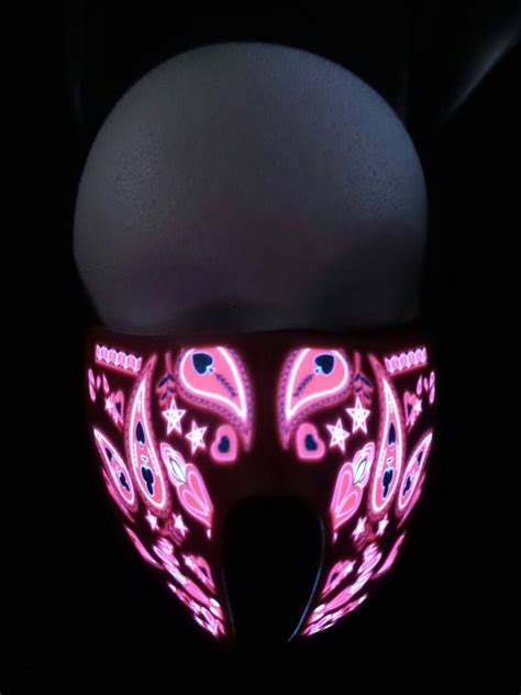 Red Bandana Led Sound Activated Rave Mask For Dj Edc Ultra Etsy
