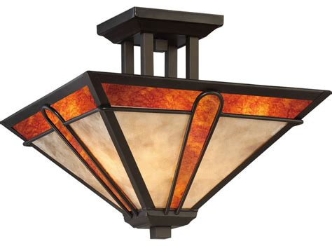 Falls between a flush mount fixture and a chandelier in style and hangs approximately 4 to 8 from the ceiling. Quoizel Pearce Semi-Flush Mount, Terra Bronze - Craftsman ...