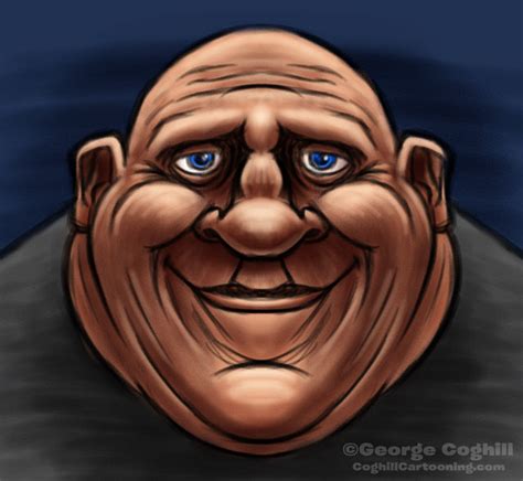 Fat Man Cartoon Character Sketch Coghill Cartooning