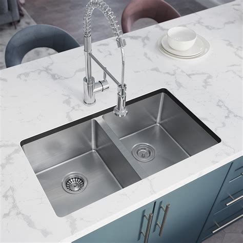 Mr Direct Stainless Steel 31 In Double Bowl Undermount Kitchen Sink