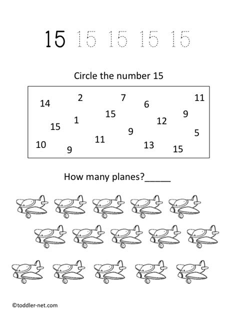 Number Fifteen Number Worksheets Printable Numbers Number 15