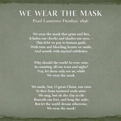Paul Laurence Dunbar We Wear The Mask Beautiful Quotes American