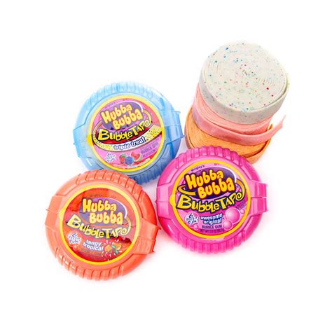 Very good tasty gum that comes in many flavors and is always 6 feet long! Hubba Bubba Bubble Tape Gum Rolls Assortment: 12-Piece Box ...