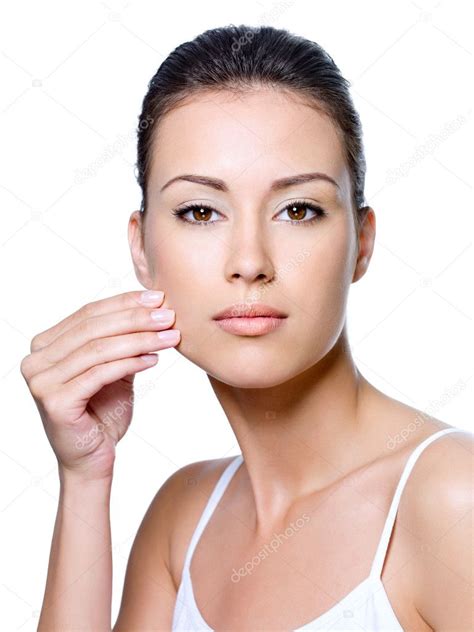 Woman Pinching Skin On Her Cheek Stock Photo By ©valuavitaly 4304156