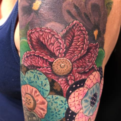 crochet flower tattoo by veronica dey crochet tattoo flower tattoo cool wrist tattoos