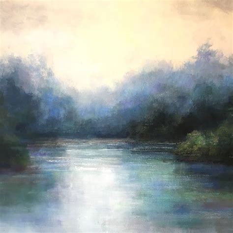 Blue Reflections Abstract Landscape By Christina Dowdy Acrylicoil ~ 40