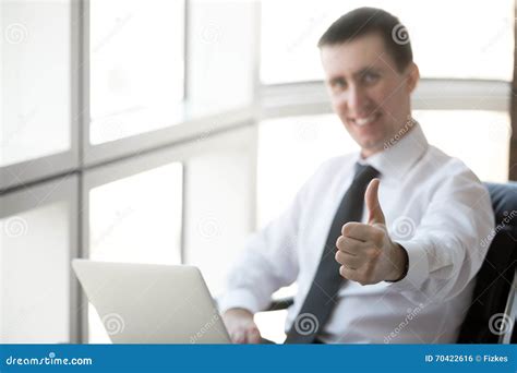 Successful Businessman Showing Thumbs Up Stock Photo Image Of