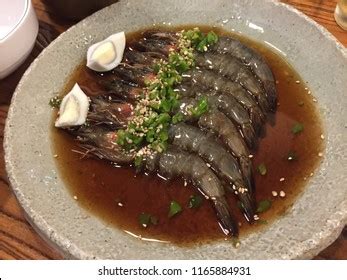 Korean Food Soy Sauce Marinated Shrimp Stock Photo 1165884931